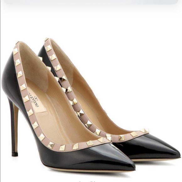 Valentino Garavani Shoes - Valentino Rockstud Authentic Black Nude Pumps